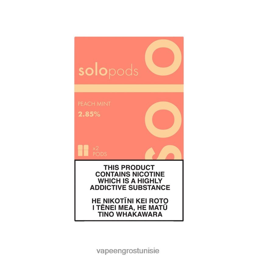 Cigarette Électronique Jetable - Solo pack de 2 dosettes de remplacement pêche menthe RXDR4D57