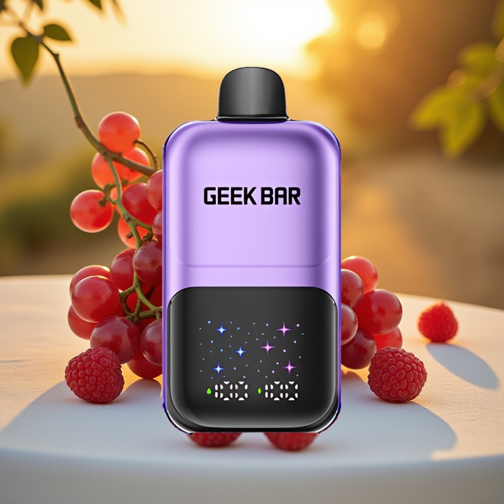GEEK BAR 2GO 20ml 50000 Puffs Deux Séries Penne à Vapoter Rechargeable Raisin & Framboise 5% Nicotine