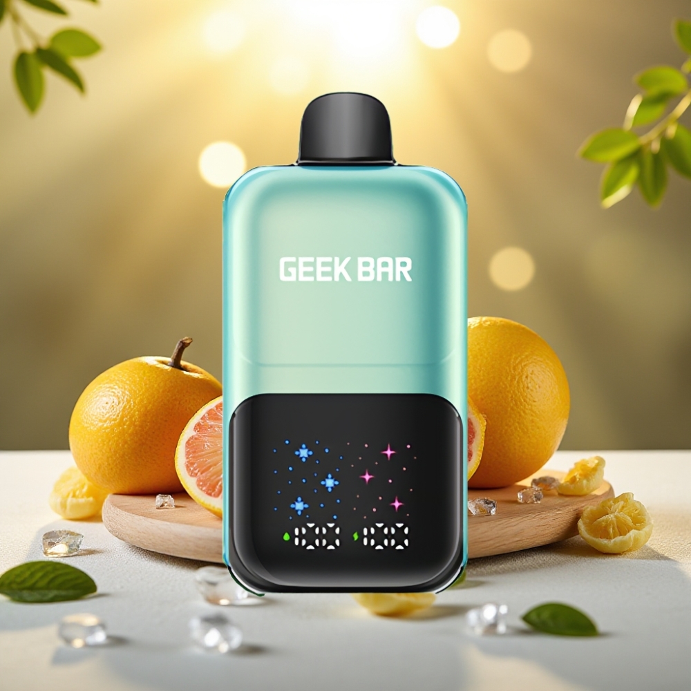 GEEK BAR 2GO 20ml 50000 Puffs Two Series E-Cigarette Jetable avec Écran Interactif, 5% Nicotine, Menthe Glacée Fraîche