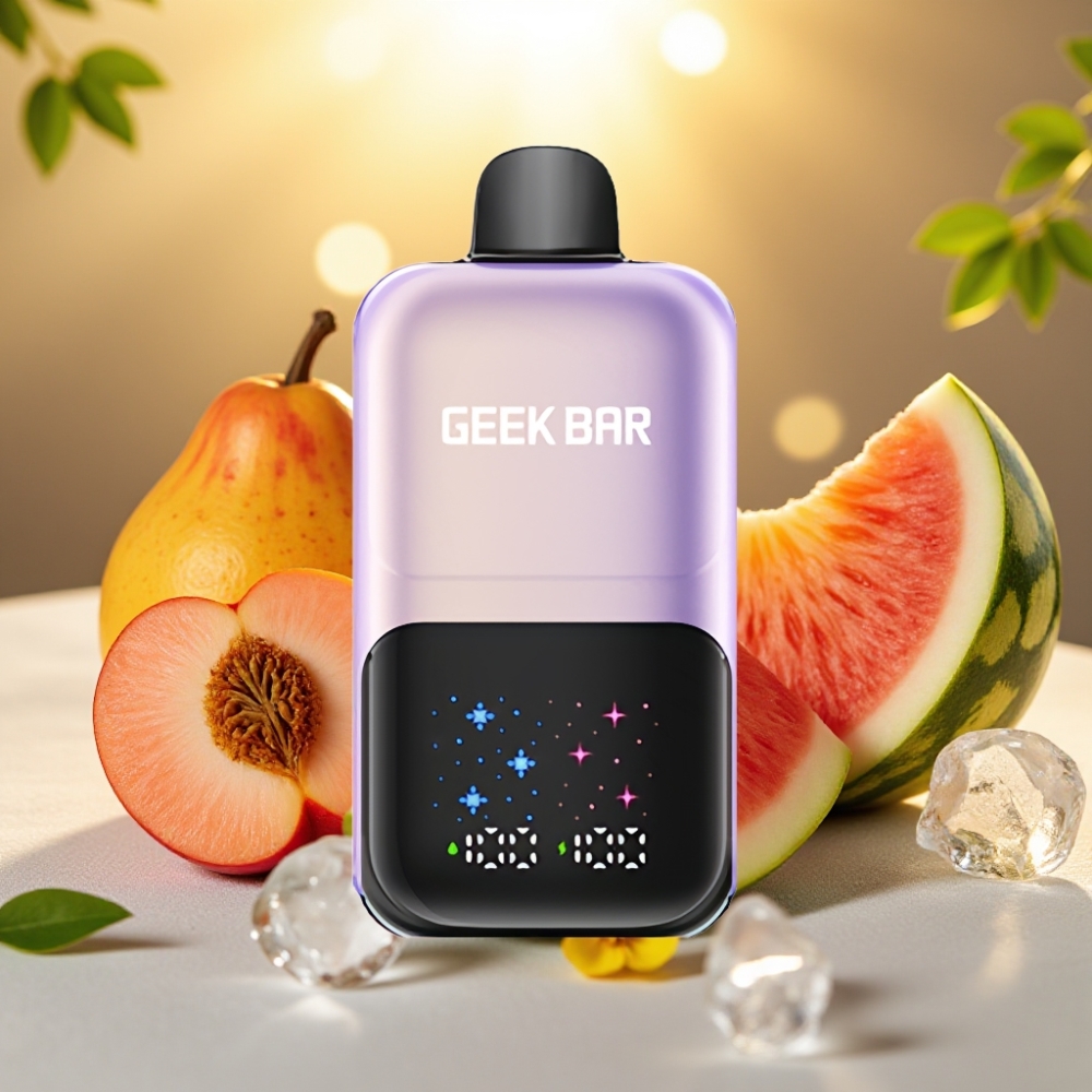 GEEK BAR 2GO 20ml 50000 Puffs Two Series Pêche Mangue Pastèque Glacée - 5% Nicotine, 20mL, Rechargeable