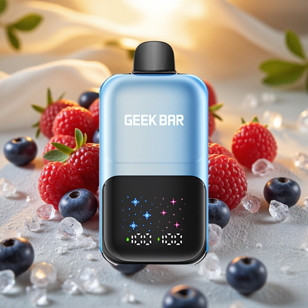 GEEK BAR 2GO Myrtille Framboise Glacée 20ml 50000 Puffs Dual Tanks Rechargeable