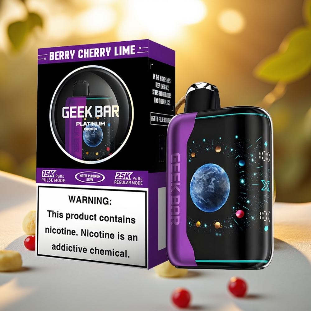 GEEK BAR Platinum Edition Baie Cerise Citron Vert - 25000 Puffs, 20mL, 2% Nicotine
