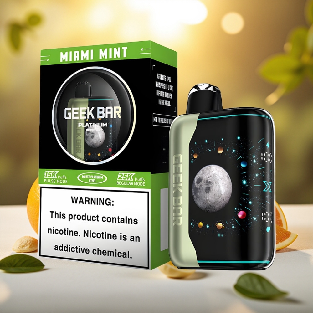 GEEK BAR Platinum Edition Miami Menthe 25000 bouffées, 20mL, 2% nicotine