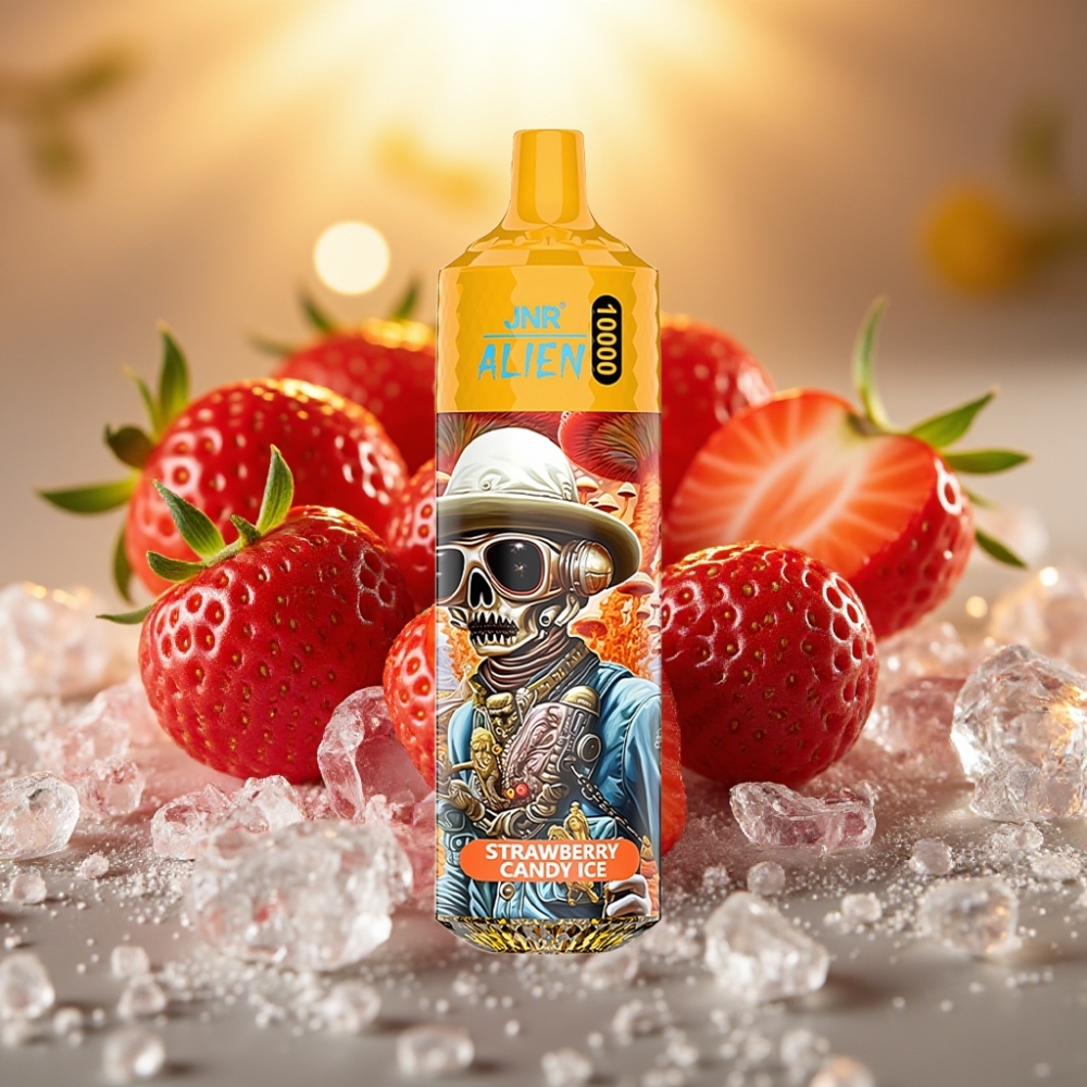 JNR Alien 10000 Puffs Bonbon Fraise Glacé 850mAh 20ml Type-C LED RGB