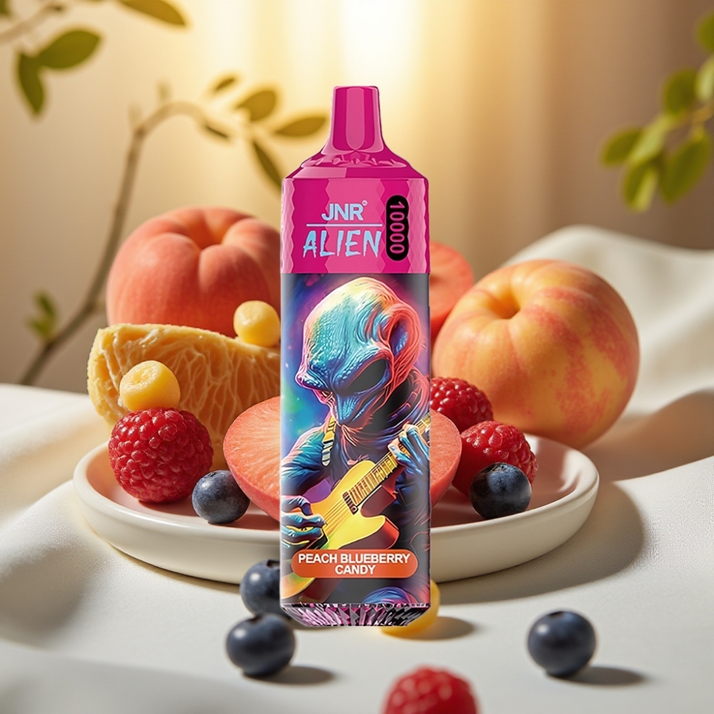 JNR Alien 10000 Puffs Bonbon Pêche Myrtille - 850mAh, 20ml, Type-C
