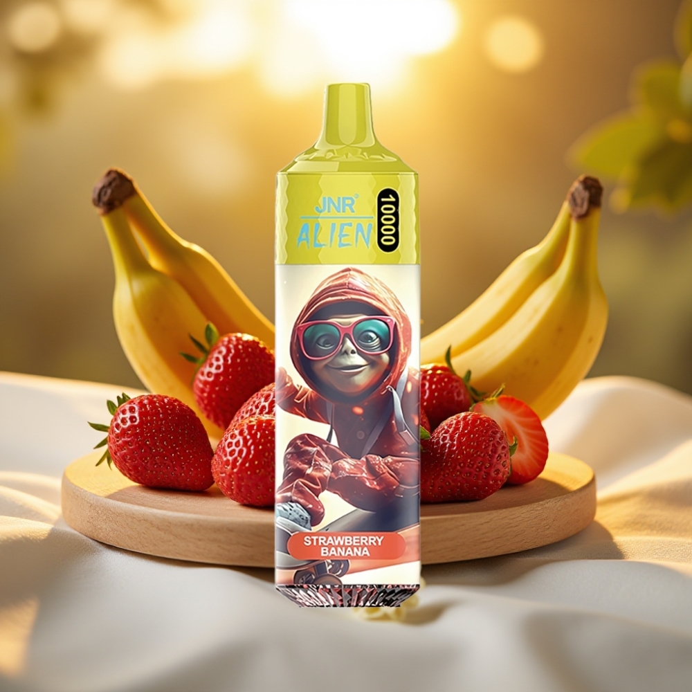 JNR Alien 10000 Puffs Fraise Banane - 850mAh, 20ml, Type-C, LED RGB