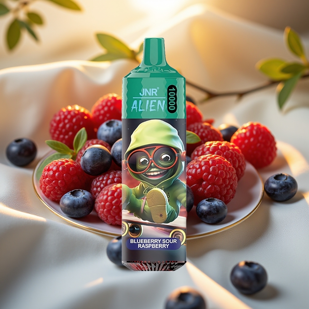JNR Alien 10000 Puffs Myrtille Framboise Acidulée 850mAh 20ml Type-C LED RGB