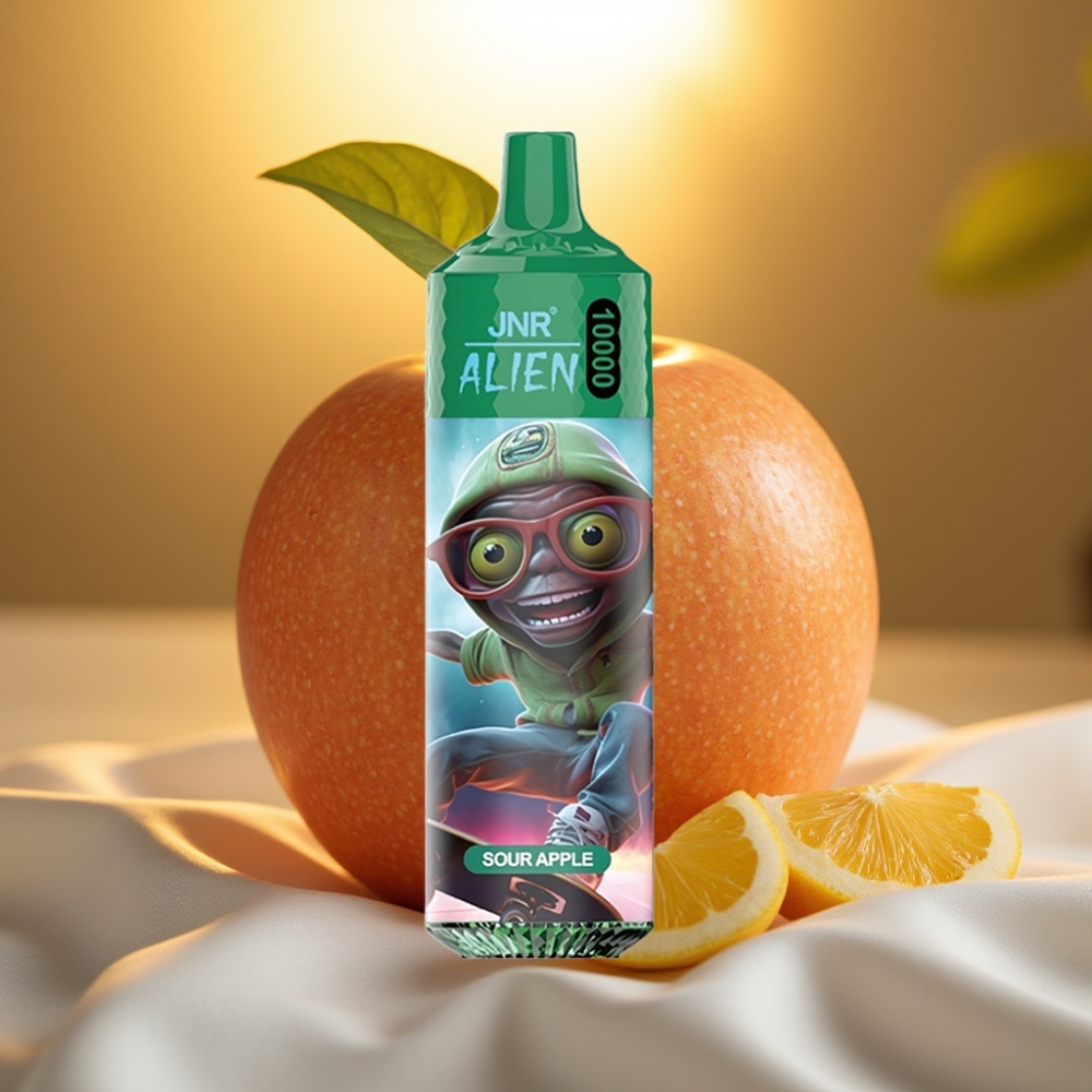 JNR Alien 10000 Puffs Pomme Acidulée 850mAh 20ml Type-C LED RGB