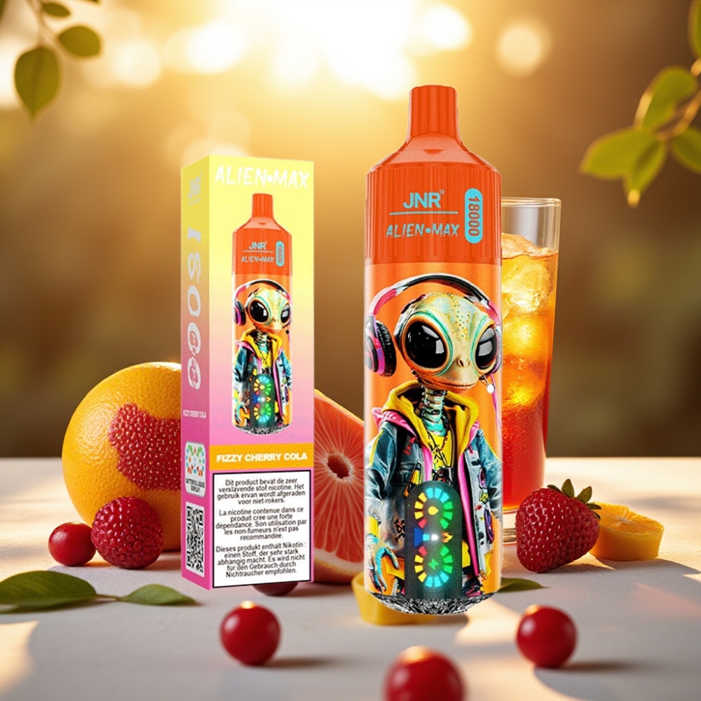 JNR Alien Max 18000 Puffs Cerise Cola Pétillante - 28ml, 850mAh, Type-C