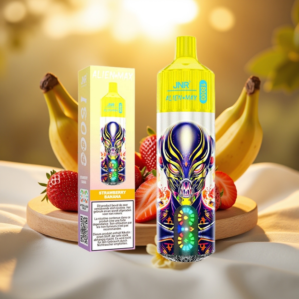 JNR Alien Max 18000 Puffs Fraise Banane - 28ml, 850mAh, Dual Mesh Coil