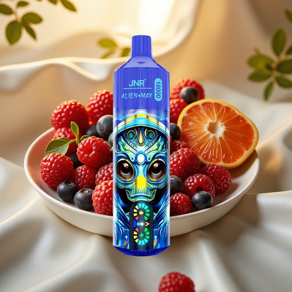 JNR Alien Max 18000 Puffs LED, Dual Mesh, 28ml, Type-C, Baies Mixtes