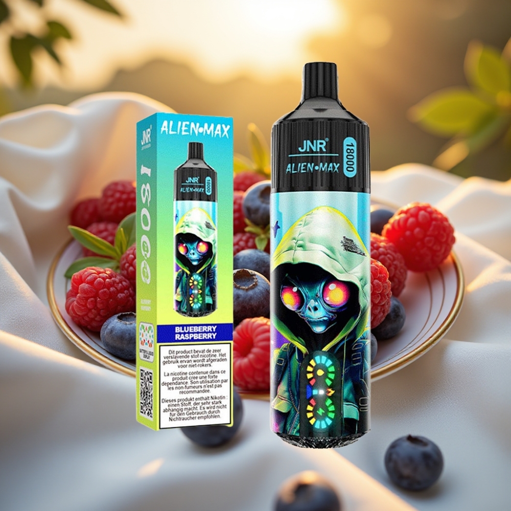 JNR Alien Max 18000 Puffs Myrtille Framboise - Smart LED, Dual Mesh, 28ml, 850mAh
