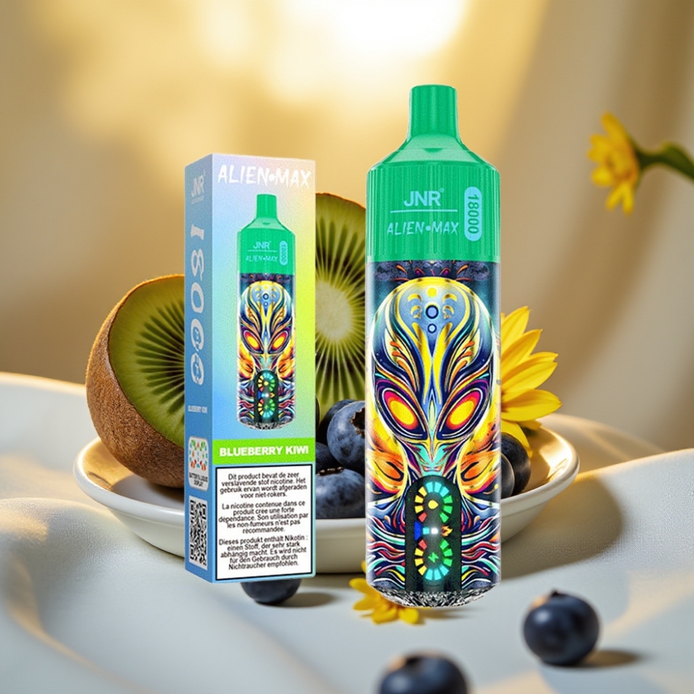 JNR Alien Max 18000 Puffs Myrtille Kiwi LED Double Mesh 28ml Type-C