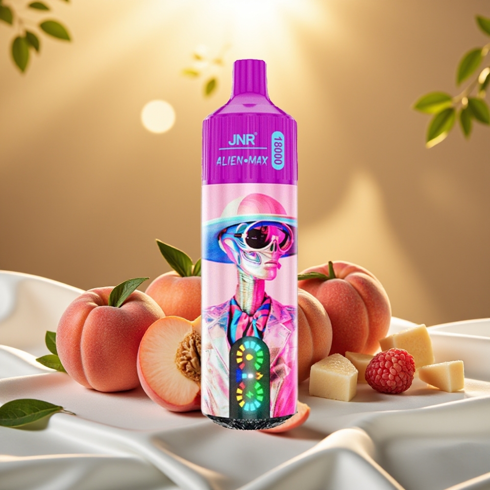 JNR Alien Max 18000 Puffs Pêche Blanche Framboise LED Display 28ml 850mAh