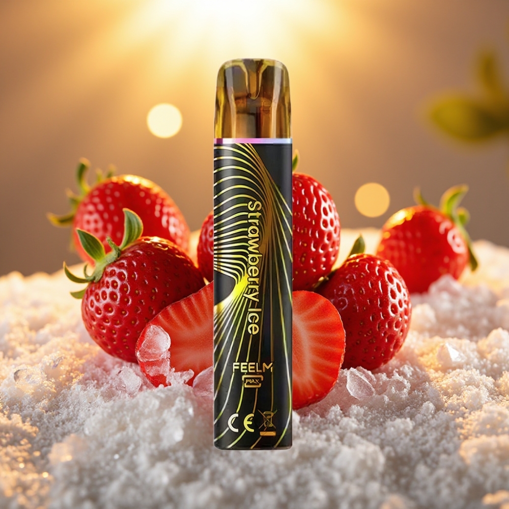 JNR Black&Golden 600+200 Puffs Disposable Vape Fraise Glacée 800 Puffs 550mAh 2ml