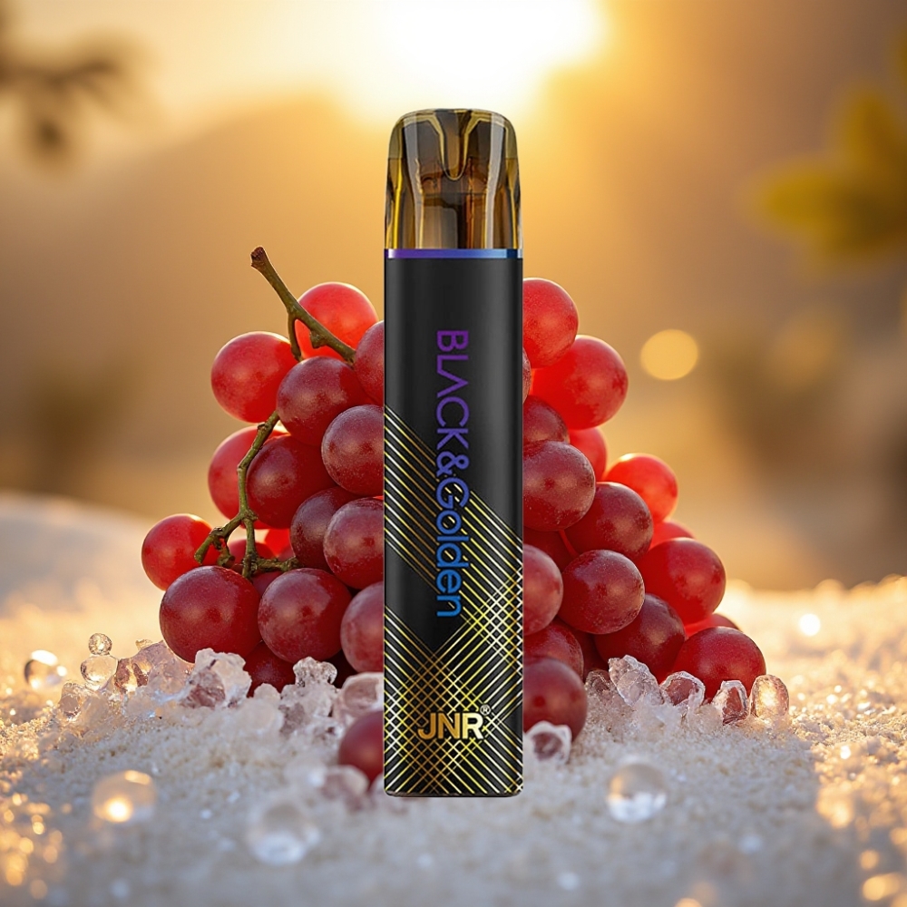 JNR Black&Golden 600+200 Puffs Disposable Vape Glace au Raisin 800 Puffs 550mAh 2ml TPD