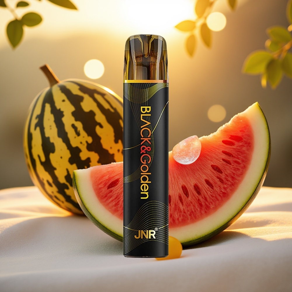 JNR Black&Golden 600+200 Puffs Disposable Vape Pastèque Bubble Gum 800 Puffs 2ml 2% Nicotine