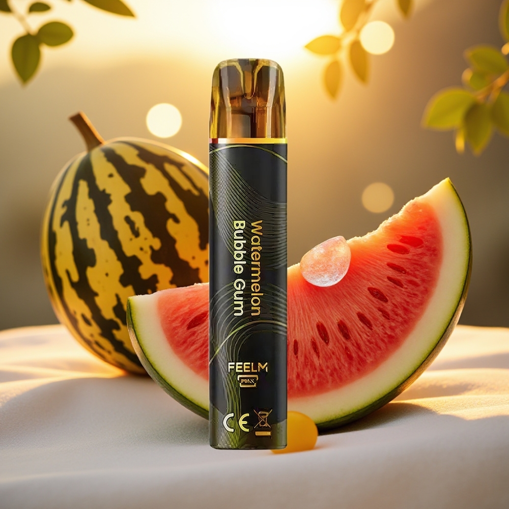 JNR Black&Golden 600+200 Puffs Disposable Vape Pastèque Bubble Gum 800 Puffs 2ml 2% Nicotine