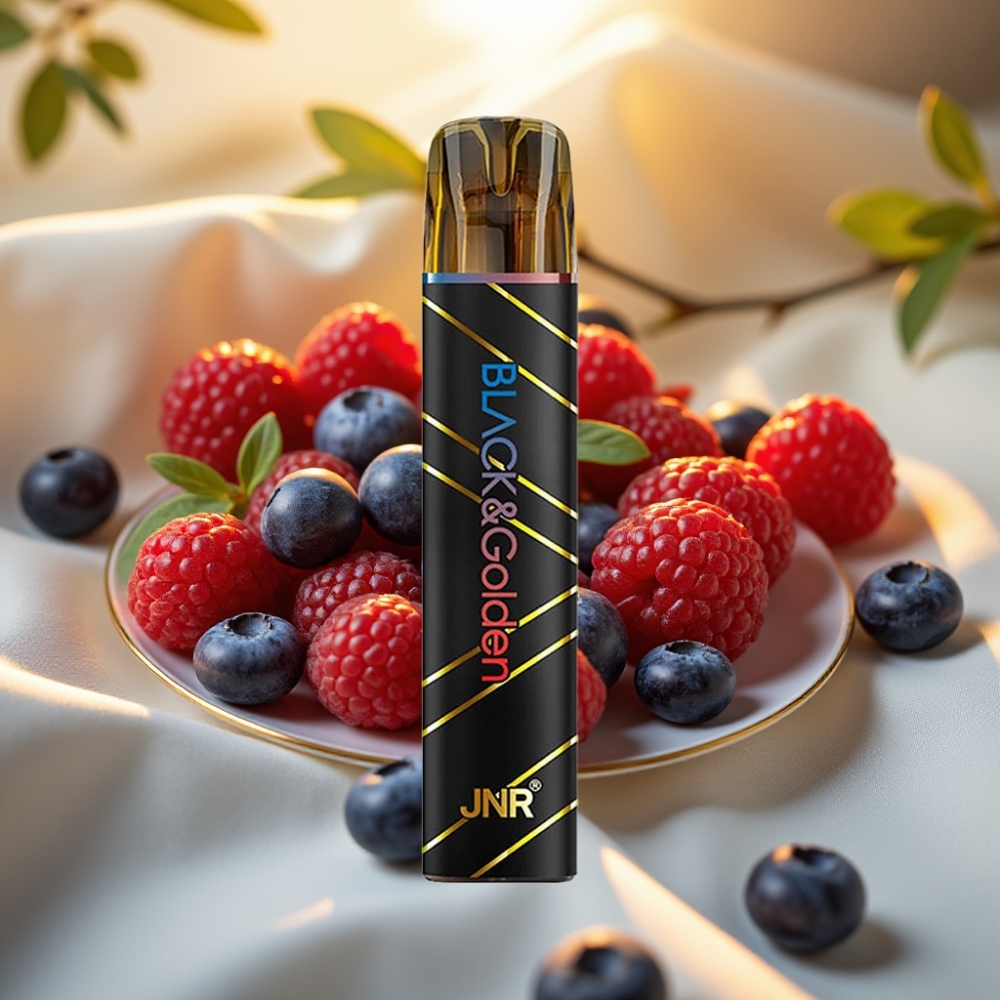 JNR Black&Golden 800 Puffs 2ml Myrtille Framboise Acidulée TPD 2%