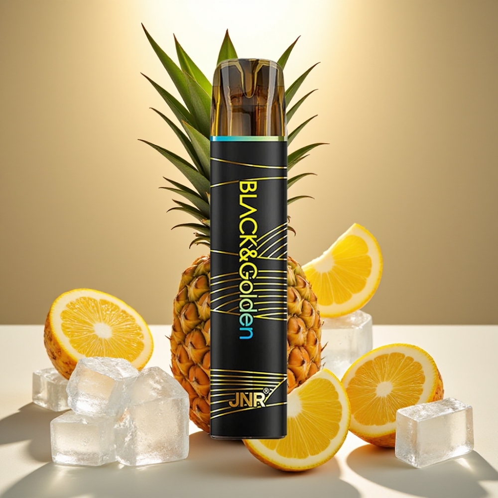 JNR Black&Golden 800 Puffs Disposable Vape Ananas Glace 550mAh 2ml TPD