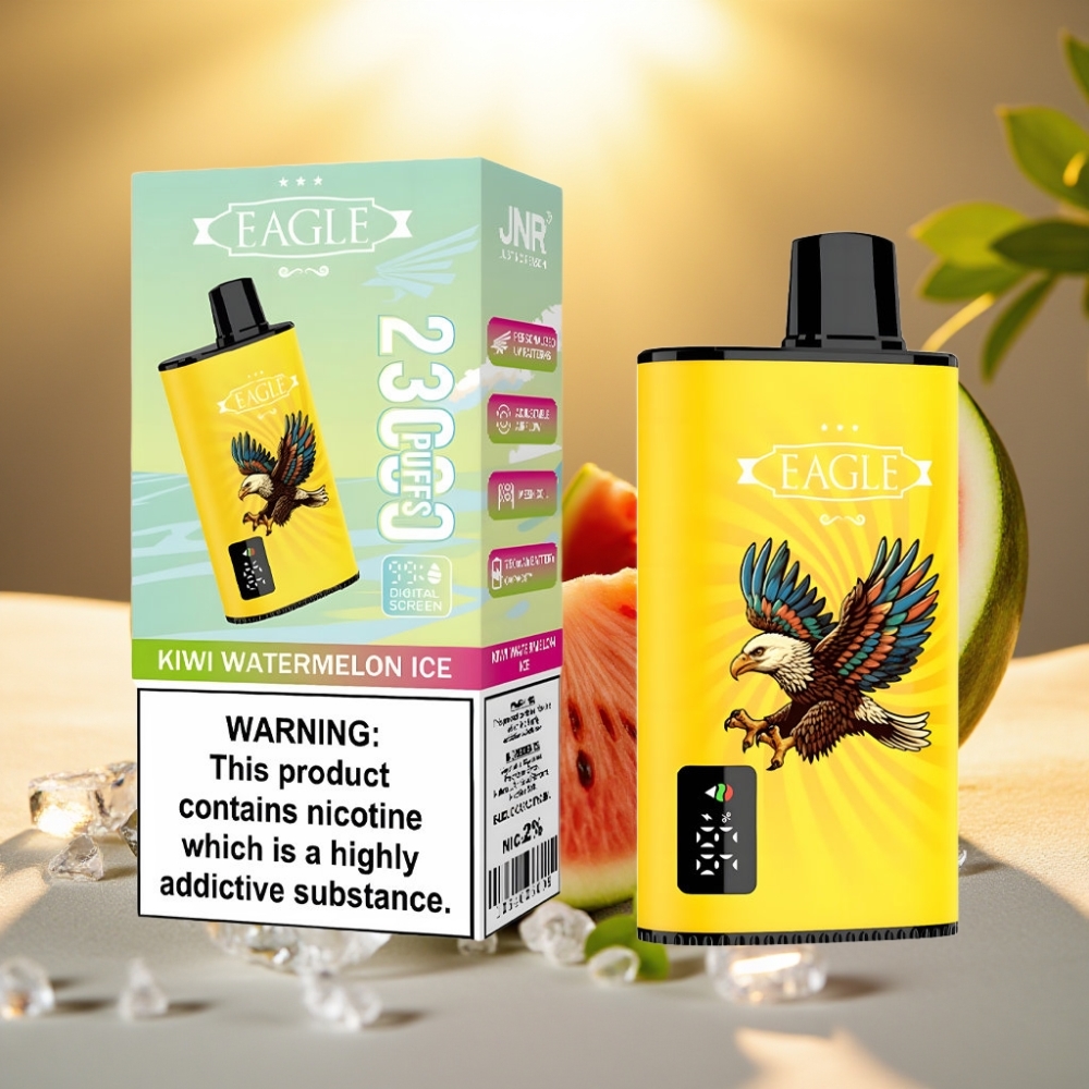 JNR EAGLE Smart 23000 Puffs Disposable Vape Kiwi Pastèque Glacée, Ecran Digital, 25ml