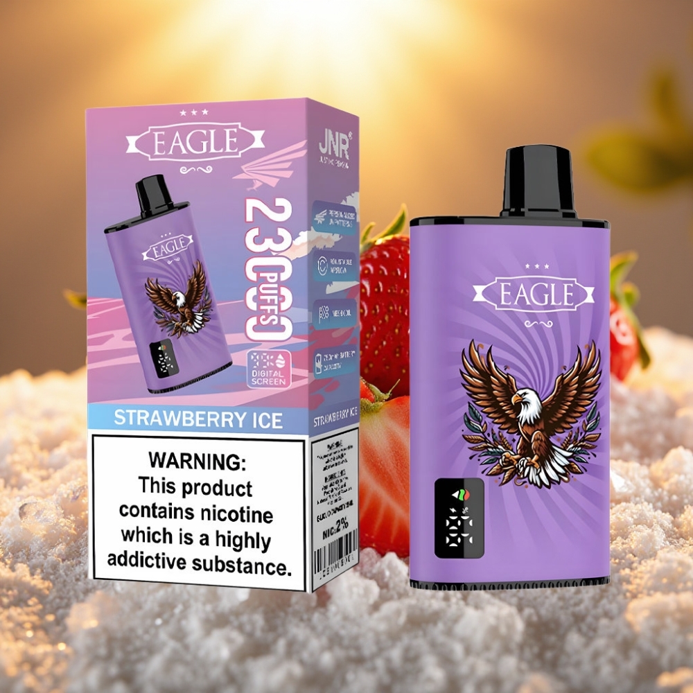 JNR EAGLE Smart 23000 Puffs Fraise Glacée - Ecran Digital, 25ml, 2% Nicotine