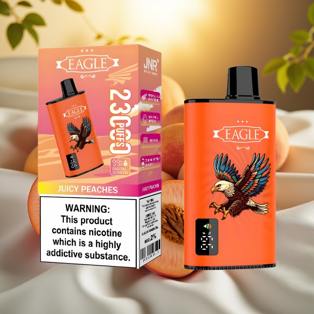 JNR EAGLE Smart 23000 Puffs Pêche Juteuse, Écran Digital, Mesh 1.0ohm, 750mAh