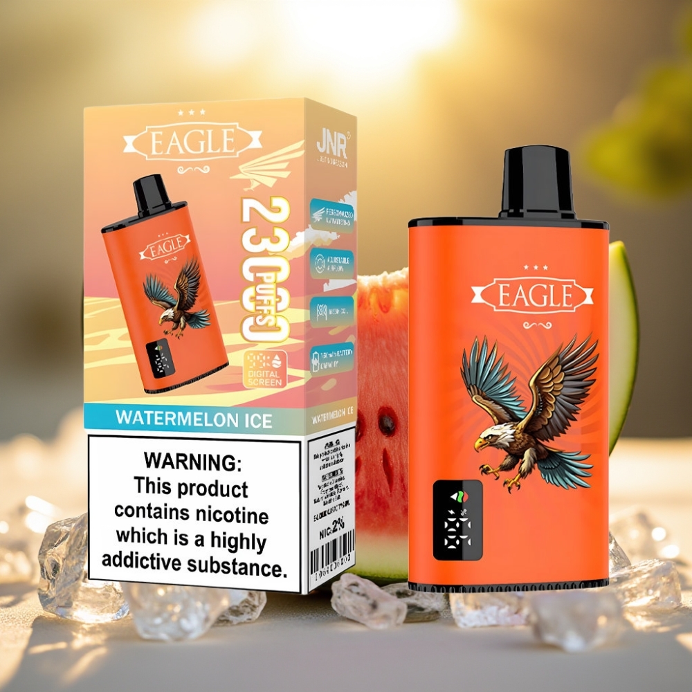 JNR EAGLE Smart 23000 Puffs Pastèque Glacée - Écran Digital, Airflow Réglable, 25ml