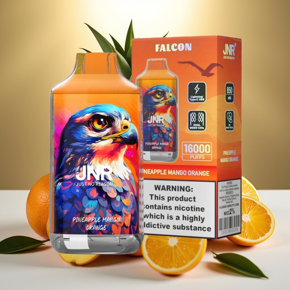 JNR Falcon 16000 Puffs Ananas Mangue Orange - 22ml, 850mAh, Dual Mesh Coil