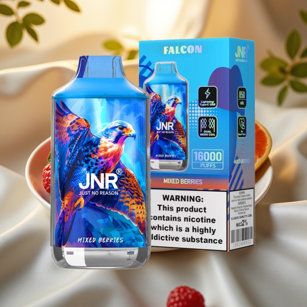 JNR Falcon 16000 Puffs Baies Mixtes - 850mAh, 22ml, Dual Mesh Coil