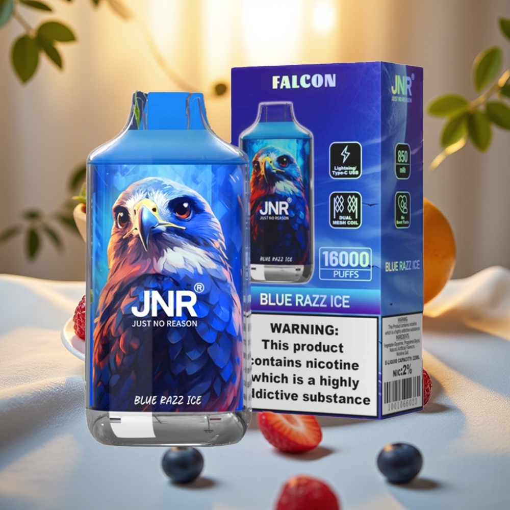 JNR Falcon 16000 Puffs Blue Razz Ice 22ml Dual Mesh Type C