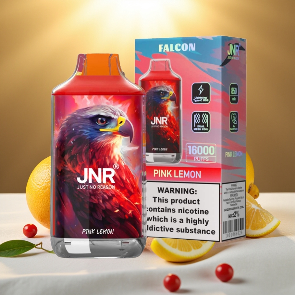 JNR Falcon 16000 Puffs Citron Rose - 22ml, Dual Mesh, Type C & Lightning