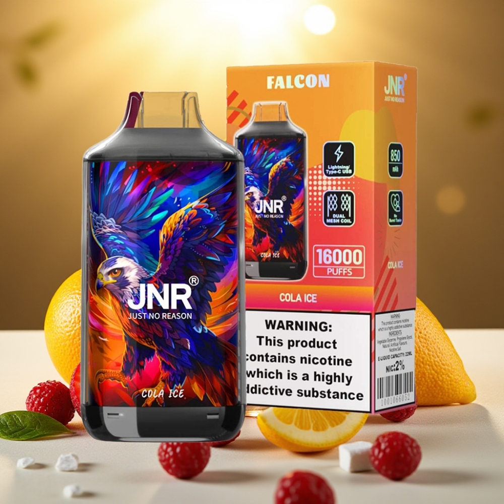 JNR Falcon 16000 Puffs Cola Glacée - 850 mAh, 22ml, Dual Mesh Coil