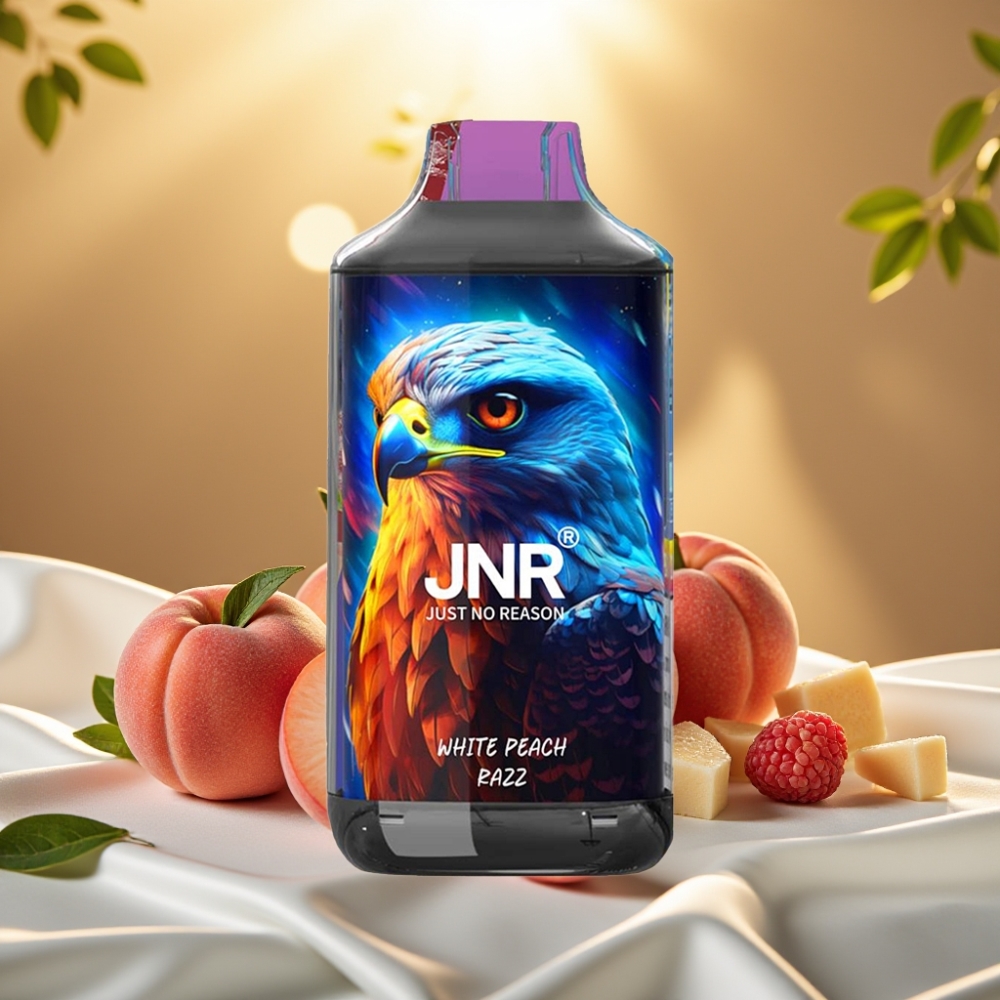 JNR Falcon 16000 Puffs Pêche Blanche Framboise - 22ml, Dual Mesh, Type C