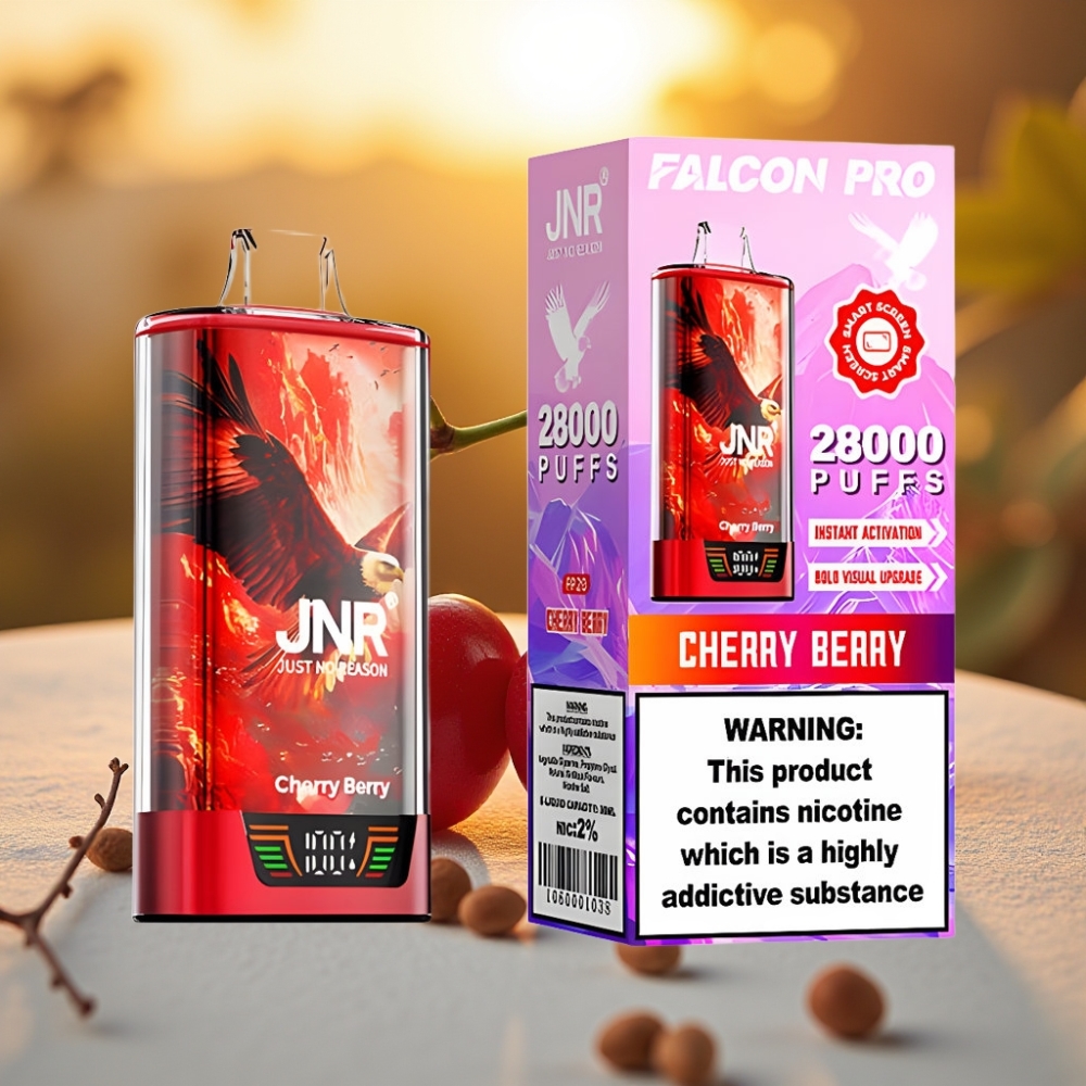 JNR Falcon Pro 28000 Disposable Vape Cerise Baie 30ml 5% 28000 Puffs