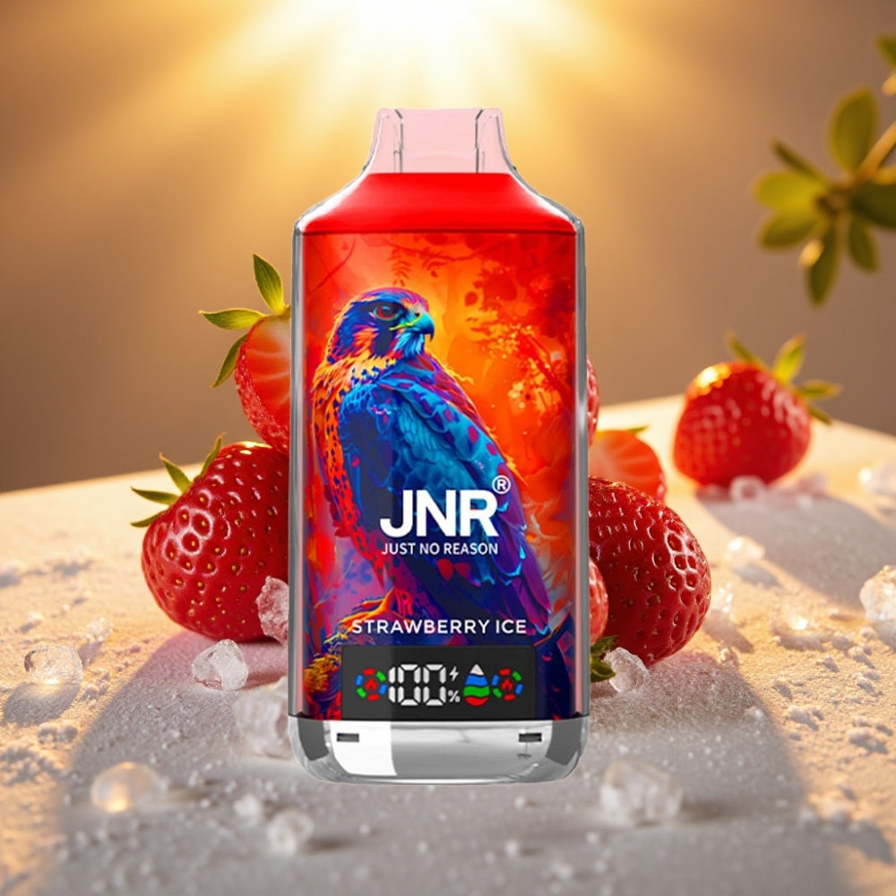 JNR Falcon X 18000 Puffs Fraise Glacée - 24ml, Dual Mesh, Ecran Digital, Type-C