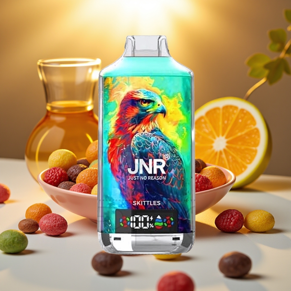 JNR Falcon X 18000 Puffs Skittles (Arcs-en-ciel) 24ml 750mAh Dual Mesh Coil