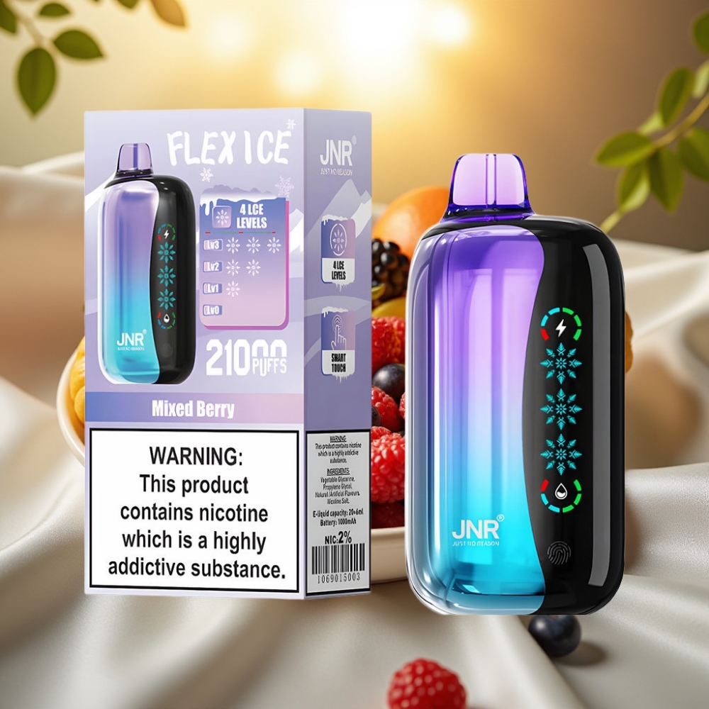 JNR Flex Ice 21000 Puffs Baie Mixte 26ml Airflow Réglable 1.2 Ohm Dual Mesh