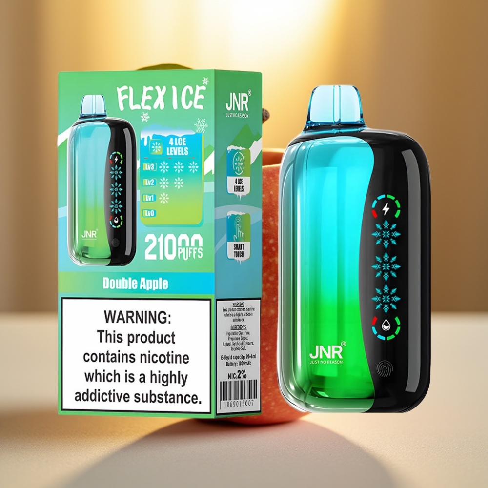 JNR Flex Ice 21000 Puffs Double Pomme, 26ml, Glace Réglable, Airflow Personnalisable