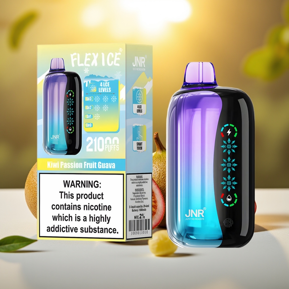 JNR Flex Ice 21000 Puffs Kiwi Fruit de la Passion Goyave, 26ml, 1.2 Ohm, 1000mAh