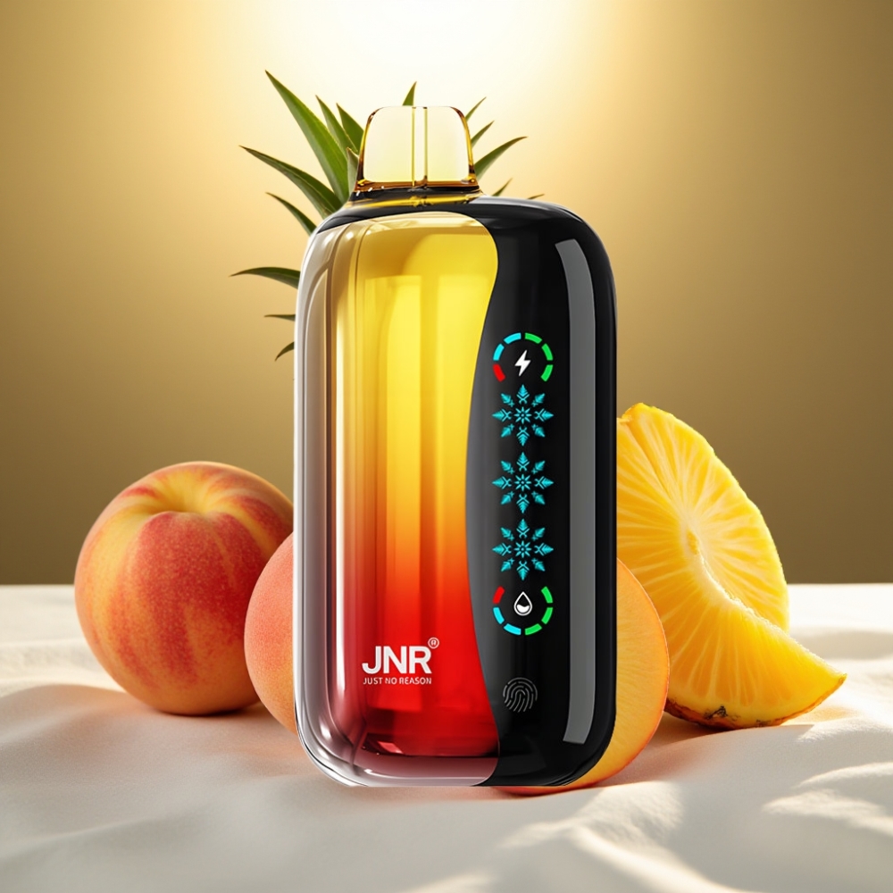 JNR Flex Ice 21000 Puffs Pêche Mangue Ananas, 26ml, Airflow Réglable, Ecran Tactile