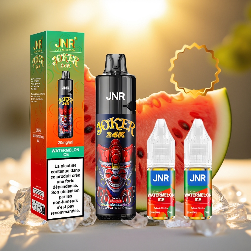 JNR Joker 24K Puffs 2+10ml Rechargeable 800mAh Pastèque Glacée