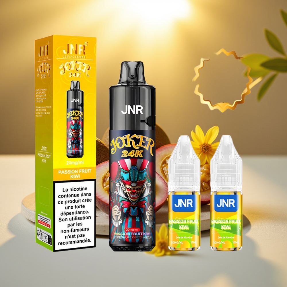 JNR Joker 24K Puffs Disposable Vape Fruit de la Passion Kiwi 2+10ml 800mAh 24000 Puffs