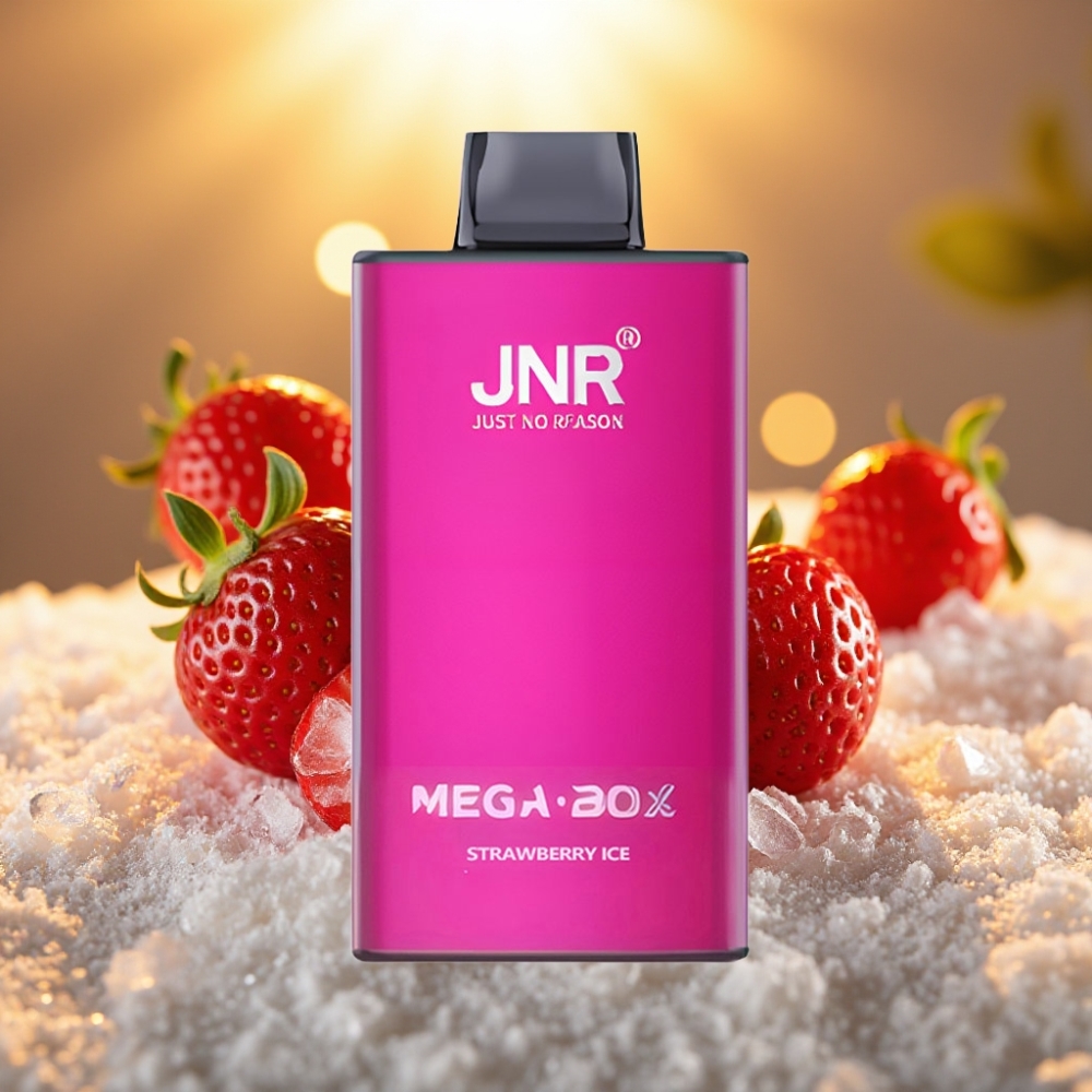JNR Mega Box 25000 Puffs Fraise Glacée - 30ml, 850mAh, Dual Mesh