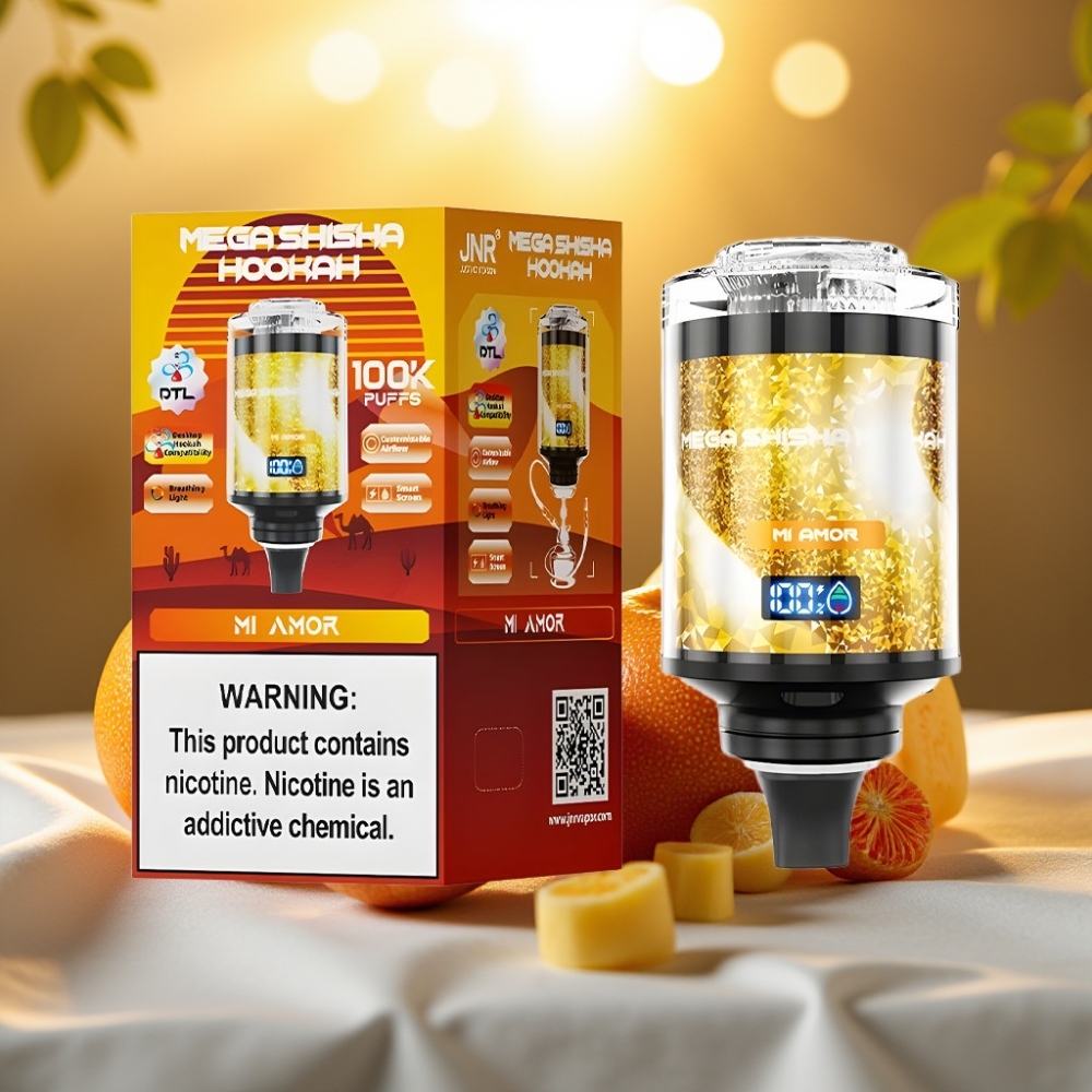 JNR Mega Shisha Hookah 100K Desktop Compatibility Mi Amor 60ml 2200mAh Type-C