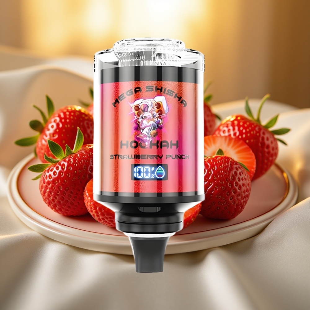 JNR Mega Shisha Hookah Compatibilité Bureau 100K Fraise Punch 60ml 2200mAh