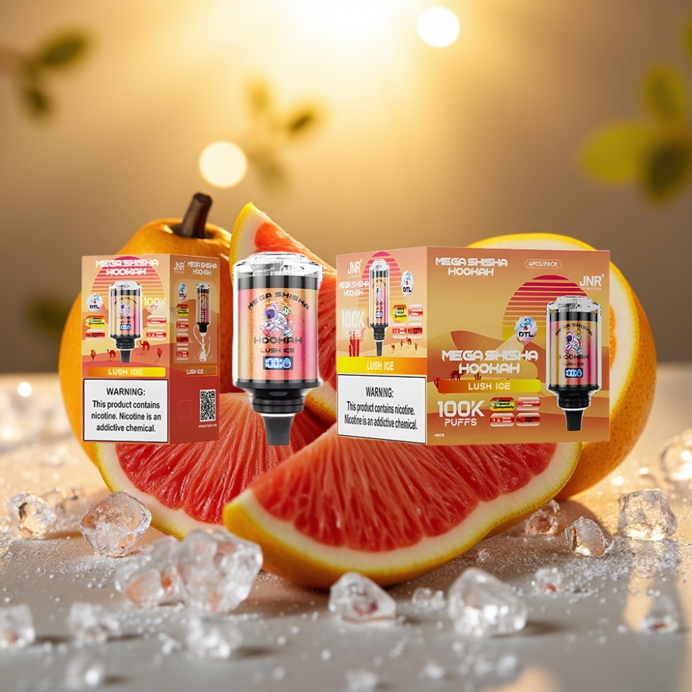 JNR Mega Shisha Hookah Compatible Bureau 100000 bouffées 60ml Glace Givrée