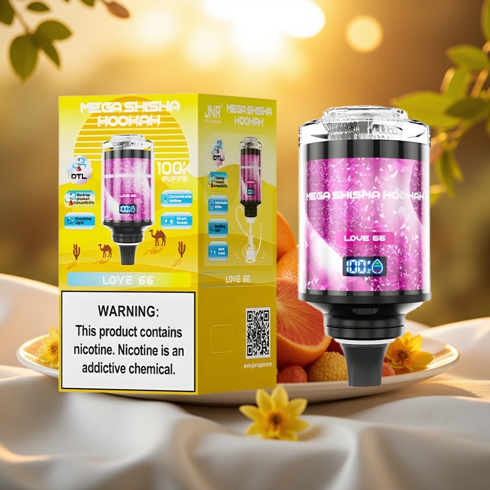 JNR Mega Shisha Hookah Compatible Bureau 100K Love 66 60ml 2200mAh Type-C