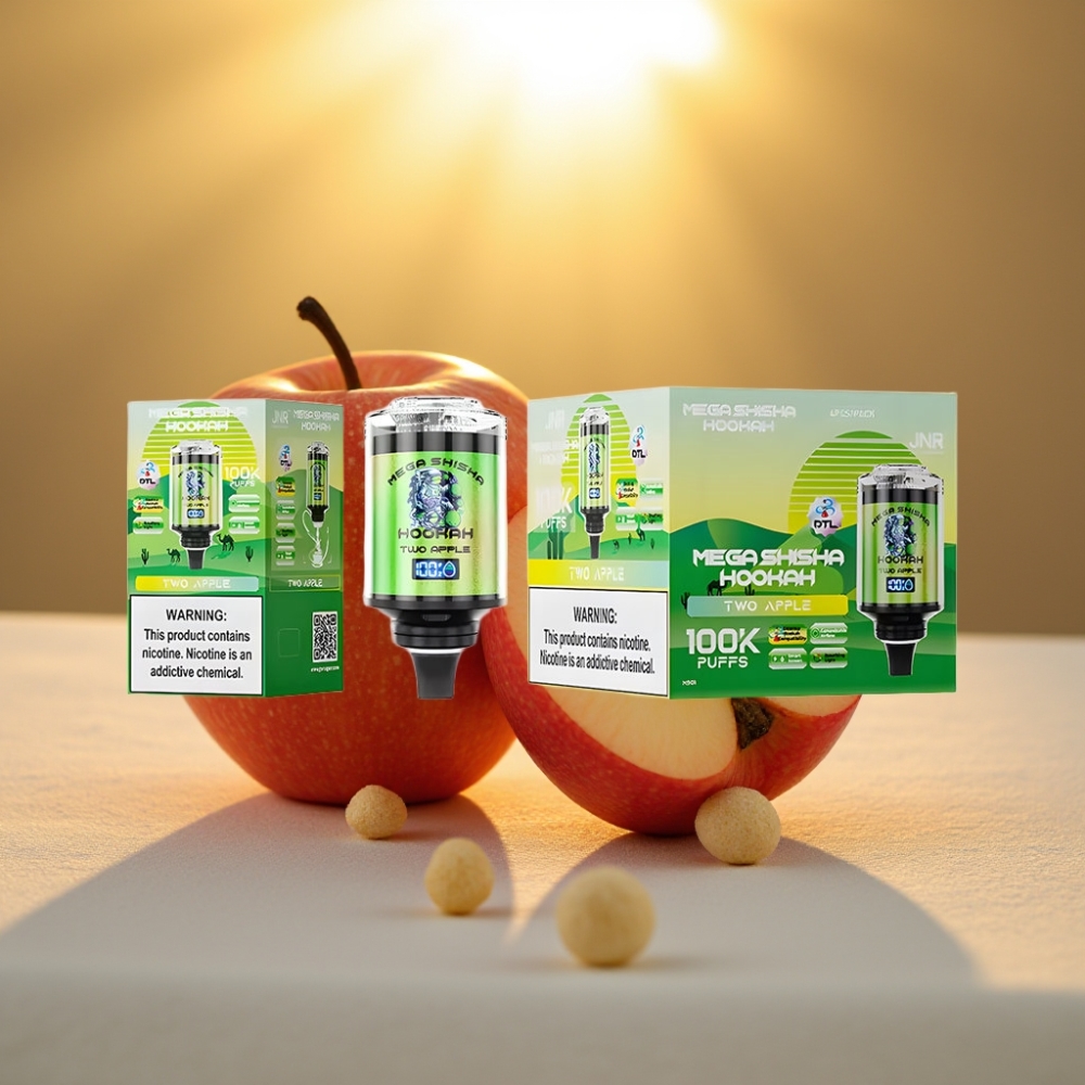 JNR Mega Shisha Hookah Desktop Compatibilité 100000 bouffées 60ml 2200mAh Deux Pommes