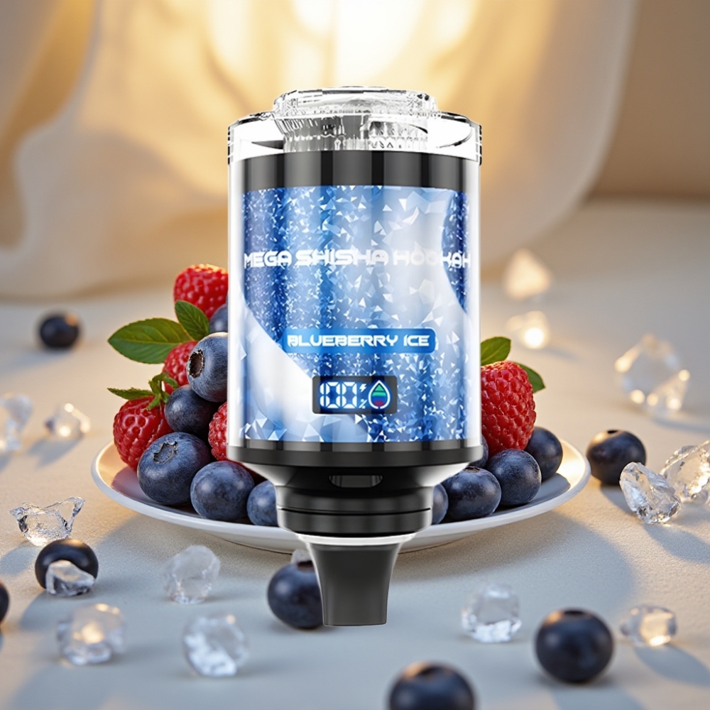 JNR Mega Shisha Hookah Desktop Compatibilité 100000 puffs 60ml 2200mAh Myrtille Glacée